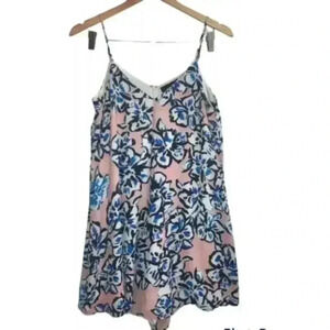 Romeo & Juliet Couture Floral Romper Straps Loose Fit Pink White Womens S
